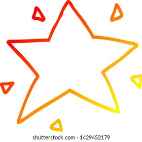 warm gradient line drawing of a cartoon star