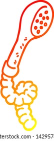 warm gradient line drawing of a cartoon shower head