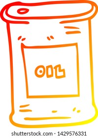 dibujo de línea de degradado cálido de un aceite de oliva de dibujos animados