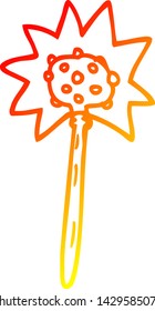 warm gradient line drawing of a cartoon mallet