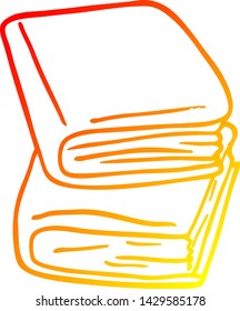 warme Farbverlauf-Linienzeichnung einer Cartoon-Tagebuchbücher