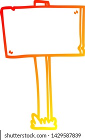 warm gradient line drawing of a cartoon sign post
