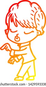 warm gradient line drawing of a cartoon woman with eyes shut