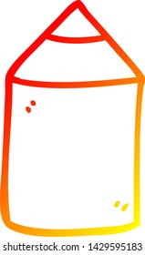 warm gradient line drawing of a cartoon colored pencil