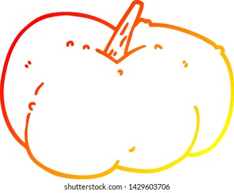 warm gradient line drawing of a cartoon pumpkin squash