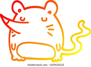 warm gradient line drawing of a cartoon mouse