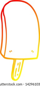 warm gradient line drawing of a cartoon ice lolly