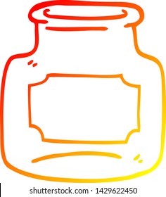 warm gradient line drawing of a cartoon of clear glass jar
