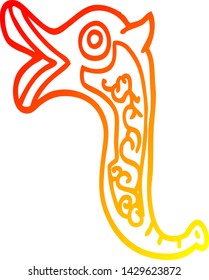 warm gradient line drawing of a cartoon war trumpet