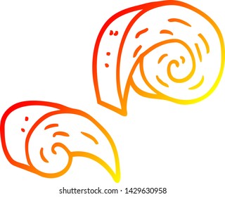 desenho de linha gradiente quente de um desenho animado elemento espiral decorativo