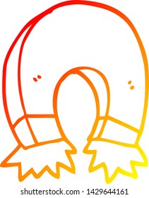 warm gradient line drawing of a cartoon magnet