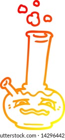 warme Farbverlauf-Linienzeichnung eines Cartoon-Bong