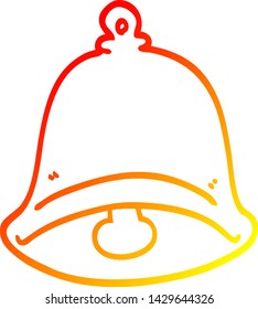 warm gradient line drawing of a cartoon ringing bell