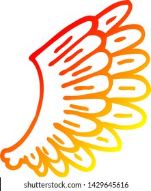 dibujo de línea de gradiente cálido de las alas de un ángel de dibujos animados