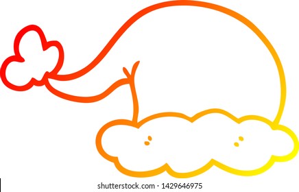 warm gradient line drawing of a cartoon elf hat