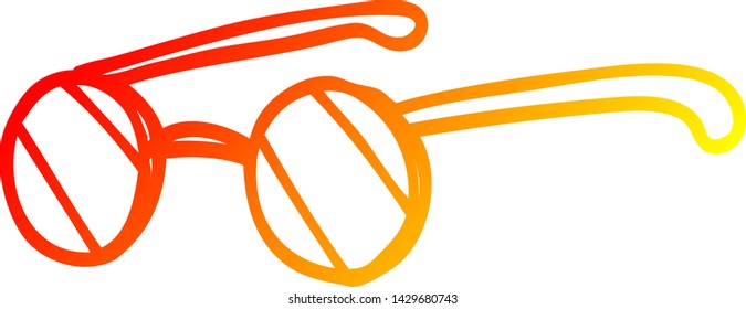 warm gradient line drawing of a cartoon round spectacles