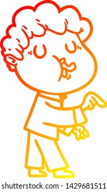 warm gradient line drawing of a cartoon man singing