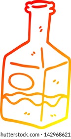 warm gradient line drawing of a cartoon drink in decanter