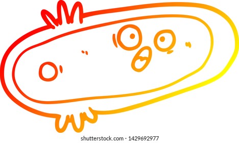 dibujo de línea de degradado cálido de un germen de dibujos animados