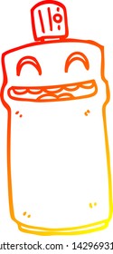 el dibujo de líneas de degradado cálido de un aerosol de dibujos animados puede