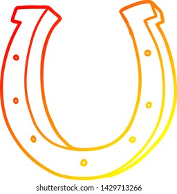 warm gradient line drawing of a cartoon iron horse shoe