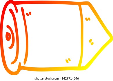 dibujo de línea de degradado cálido de una viñeta dorada de dibujos animados