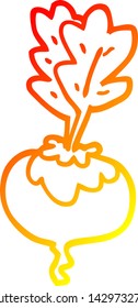 warm gradient line drawing of a cartoon beetroot