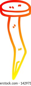 warm gradient line drawing of a cartoon brass nail