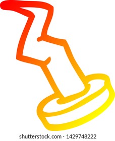 warm gradient line drawing of a cartoon nail