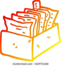 dibujo de línea de degradado cálido de un cuadro de dibujos animados de archivos