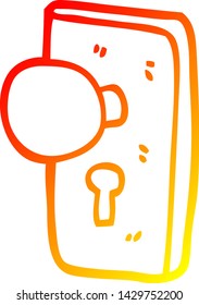 dibujo de línea de degradado cálido de un agujero de clave de caricatura