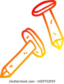 warm gradient line drawing of a cartoon nails