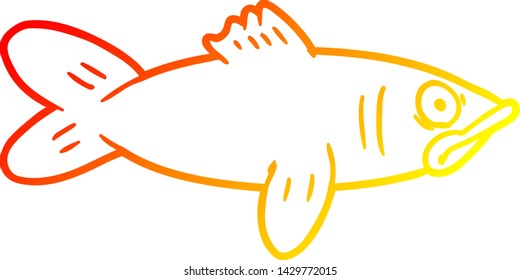 warm gradient line drawing of a cartoon fish