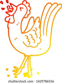 warme Farbverlauf-Linienzeichnung eines Cartoon-Kronhals