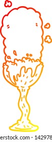 warm gradient line drawing of a cartoon potion goblet
