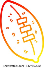 dibujo de línea de degradado cálido de un futbolín de dibujos animados