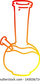 warme Farbverlauf-Linienzeichnung eines Cartoon-Bong