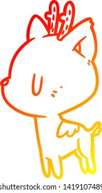 warm gradient line drawing of a cute deer