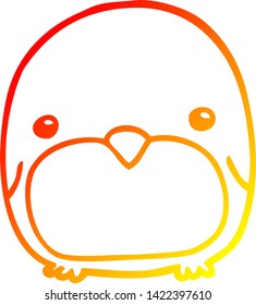 warme Farbverlauf-Linienzeichnung eines süßen Cartoon-Pinguin