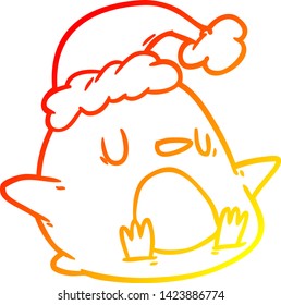 dibujo de línea de degradado cálido de un pingüino lindo