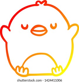 warm gradient line drawing of a cute penguin