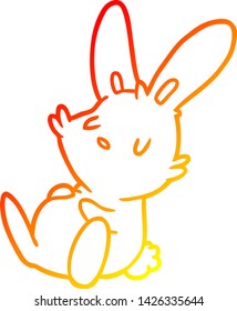 warm gradient line drawing of a cute rabbit sleeping