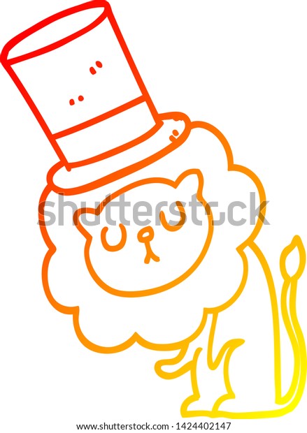 Warm Gradient Line Drawing Cute Cartoon Stock Vector Royalty Free