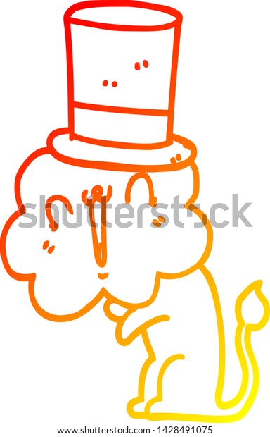 Warm Gradient Line Drawing Cute Cartoon Stock Vector Royalty Free