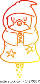 dibujo de línea de degradado cálido de un asistente flotante