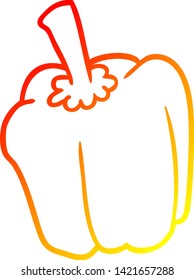 dibujo de línea de gradiente caliente de un pimienta orgánico fresco
