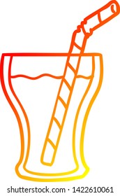 warm gradient line drawing of a glass of cola