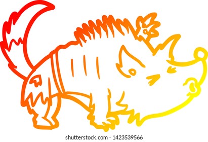 warm gradient line drawing of a halloween werewolf