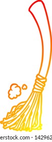 warm gradient line drawing of a halloween witches broom