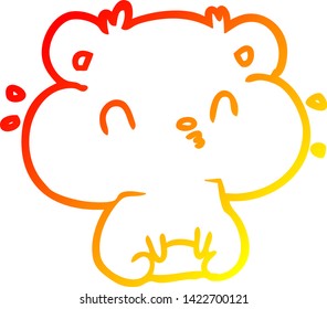 warm gradient line drawing of a hamster with full cheek pouches